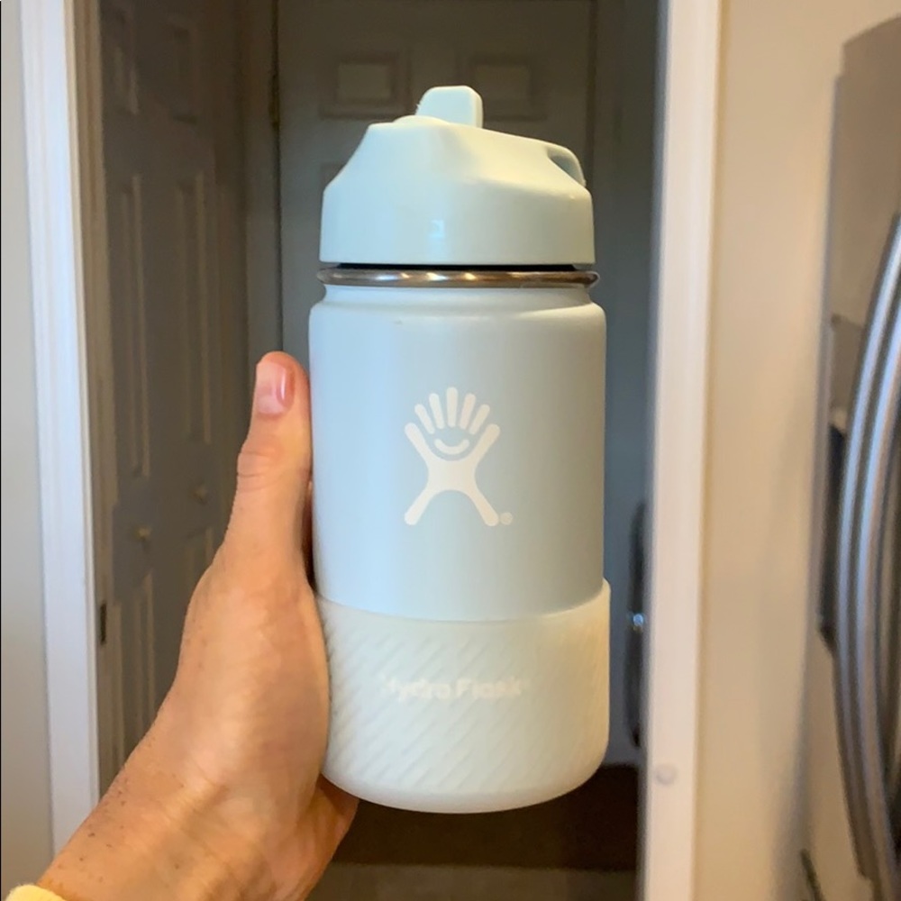 Powder Blue 12 oz HydroFlask Custom Clear Collar